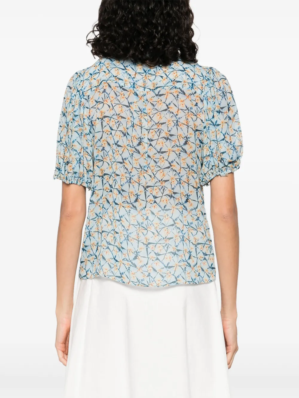 Ulla Johnson Zijden blouse met bloemenprint Blauw