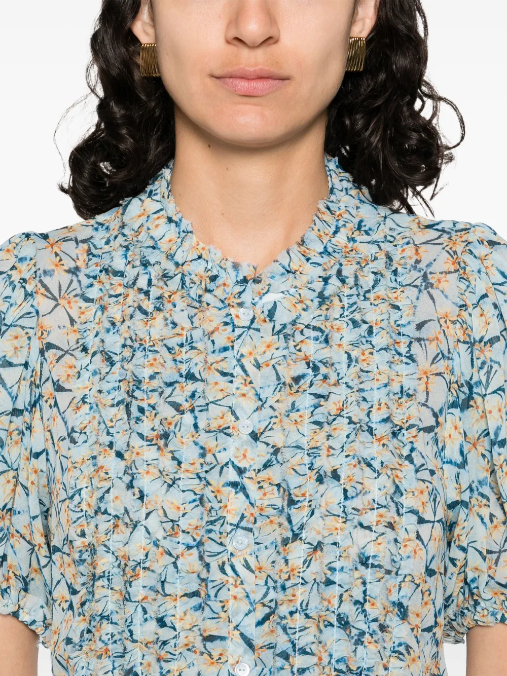 Ulla Johnson Zijden blouse met bloemenprint Blauw