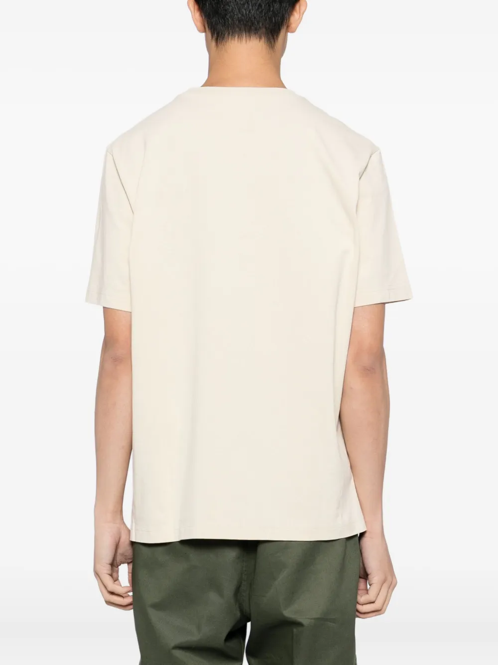 Maison Kitsuné T-shirt met Profile Fox-patch Beige