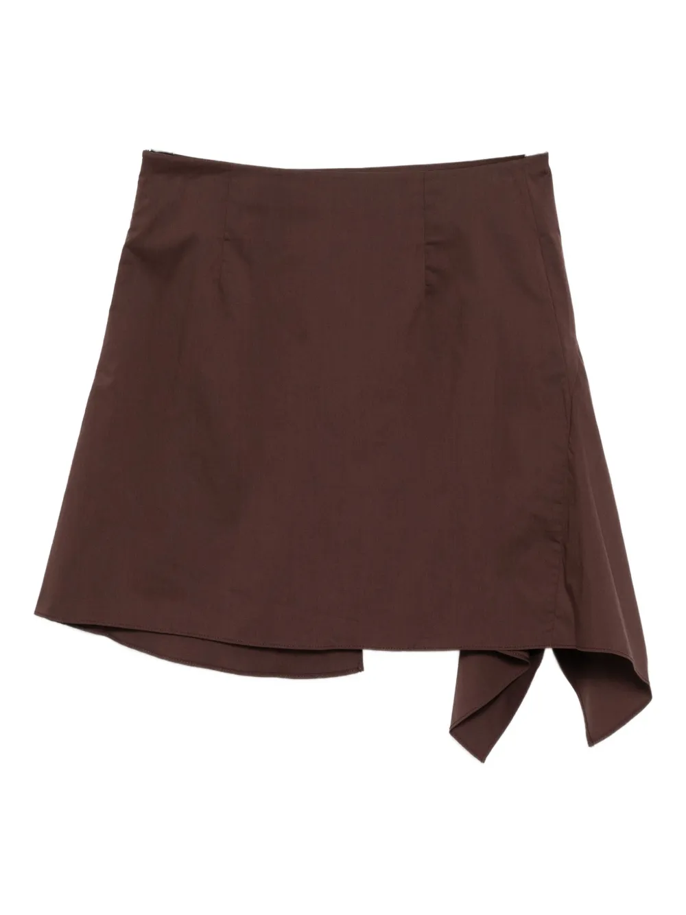 Low Classic Unbalance gedrapeerde mini-rok Bruin