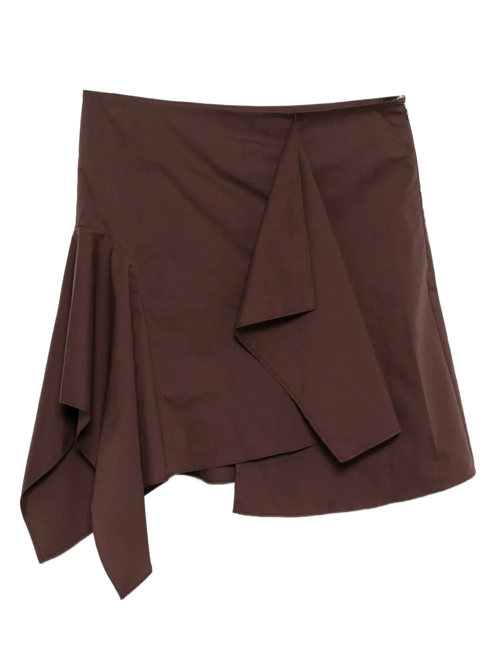 Low Classic Unbalance gedrapeerde mini-rok Bruin