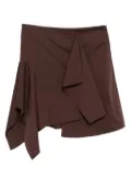 Low Classic unbalance drape mini skirt - Brown