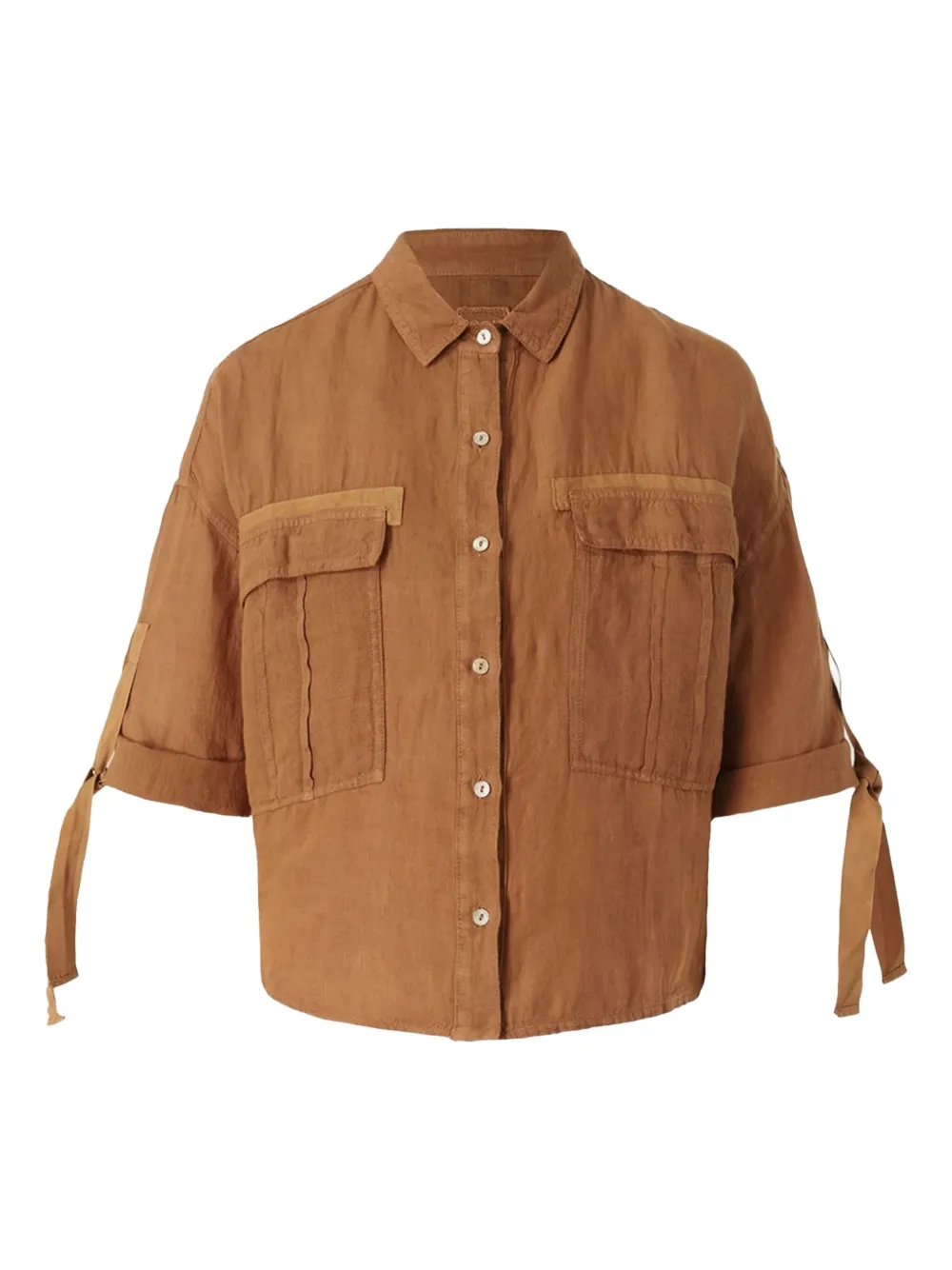 120% Lino camisa utility | marrón | Image 1