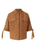 120% Lino utility-style shirt - Brown