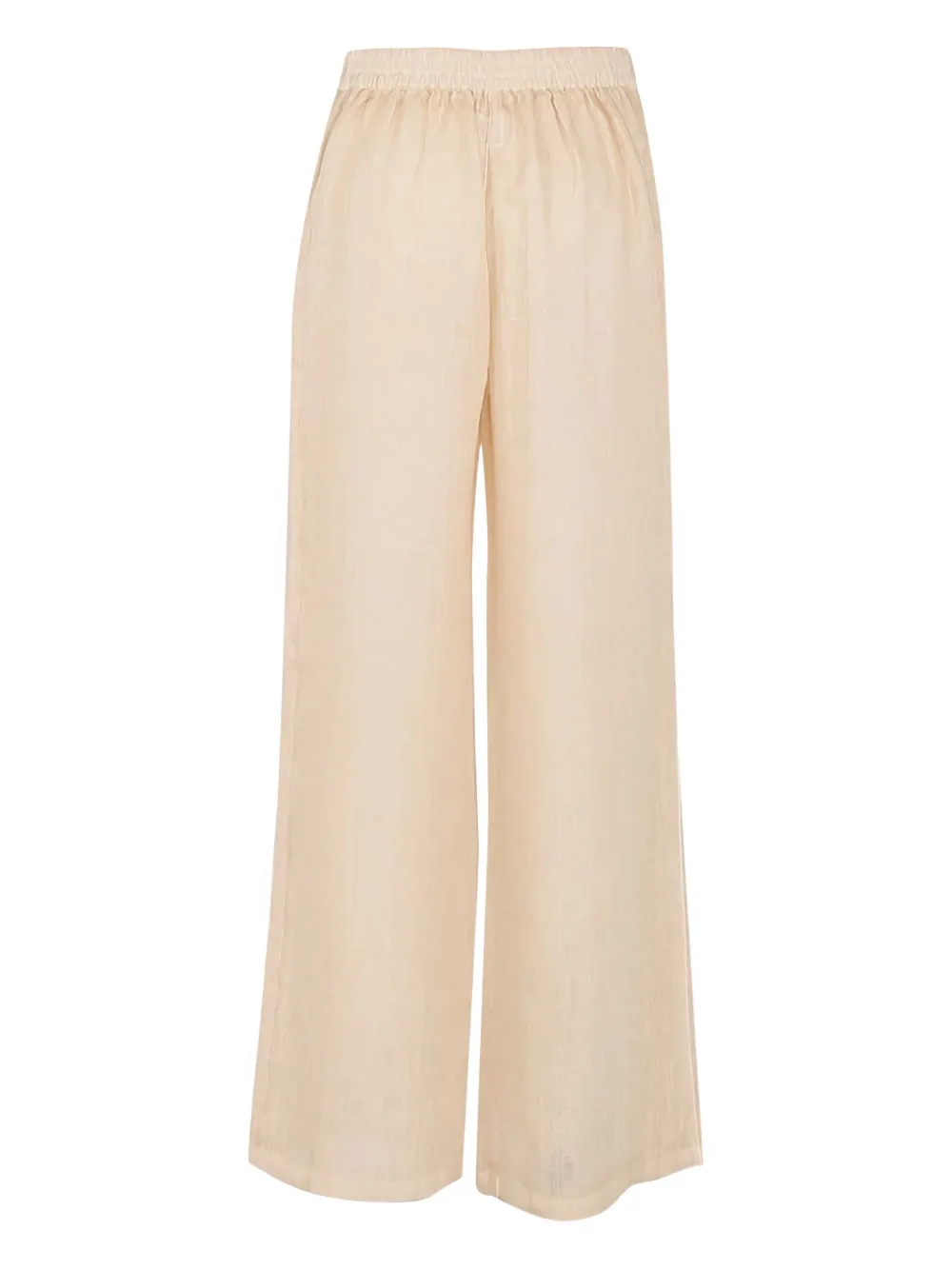 120% Lino Broek met elastische taille - Beige