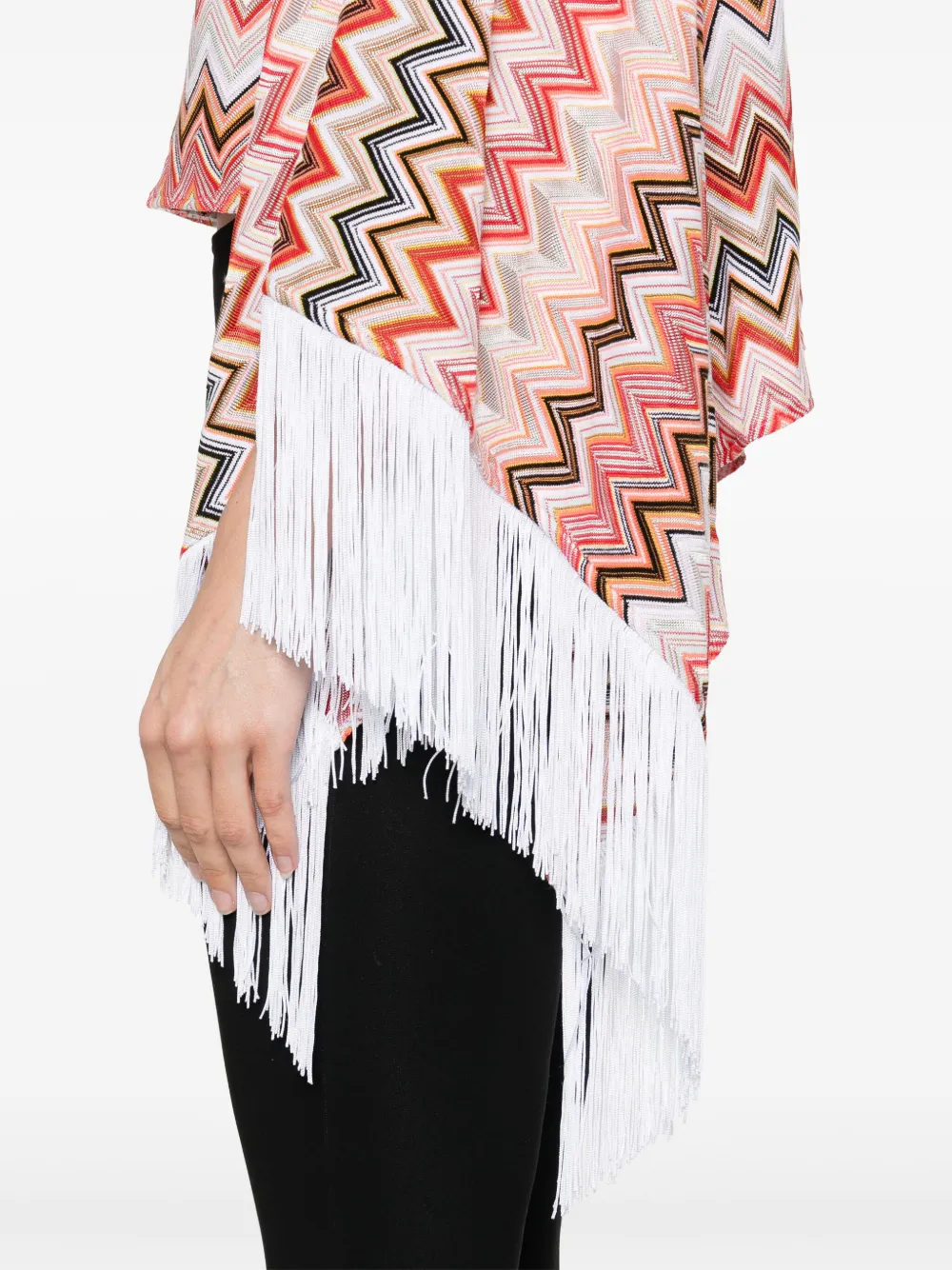 Missoni Poncho met franje Oranje