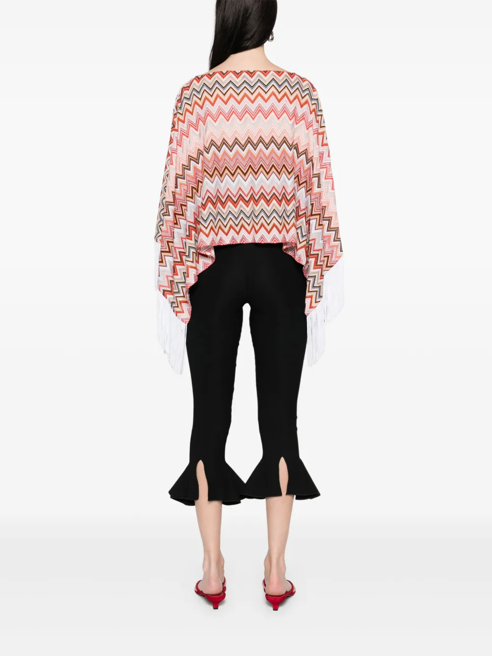 Missoni Poncho met franje Oranje