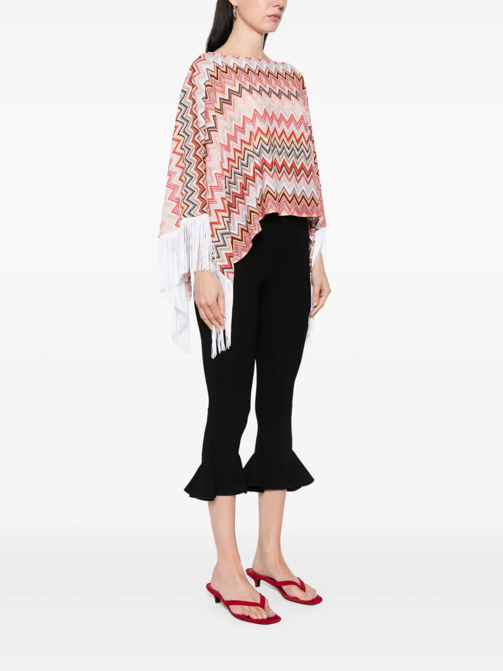 Missoni Poncho met franje Oranje