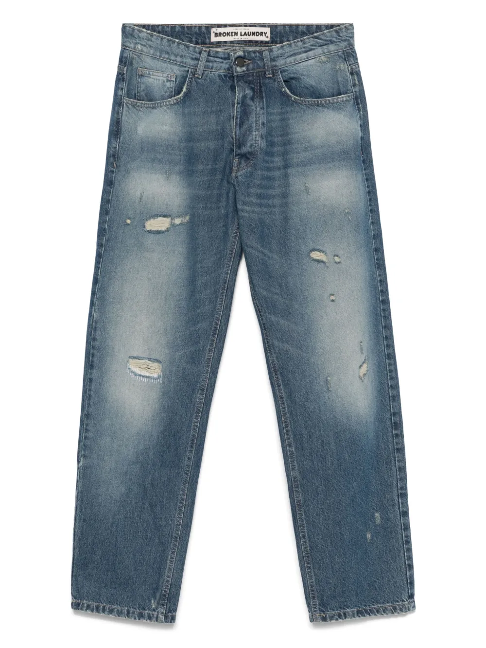 BROKEN LAUNDRY ripped-detailing jeans - ブルー BROKEN LAUNDRY ripped-detailing jeans - ブルー