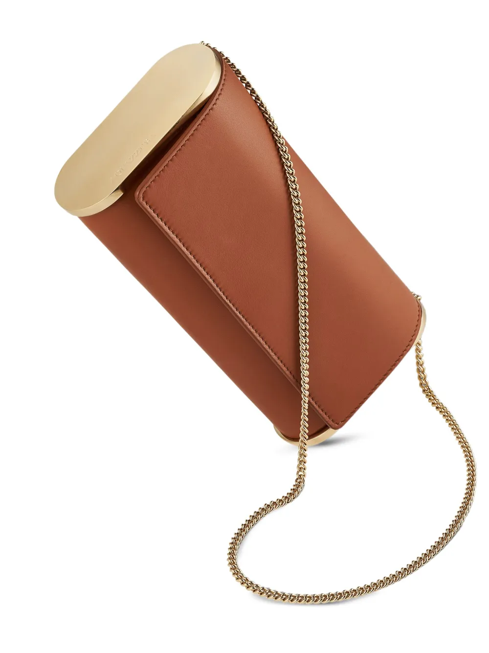 Aquazzura Leren schoudertas met metallic top Bruin