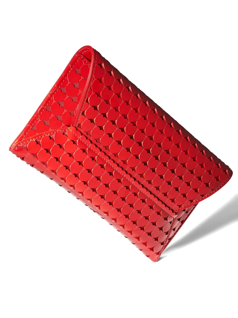 Aquazzura Amourose Heart-pattern Clutch Bag In Red