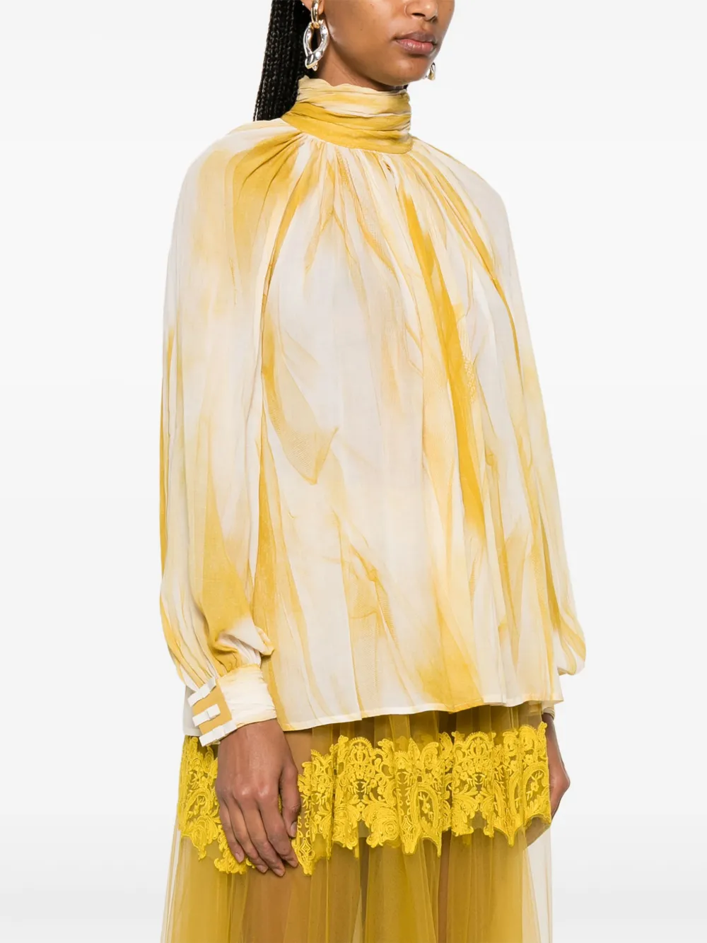 Elisabetta Franchi Shirt met print Geel