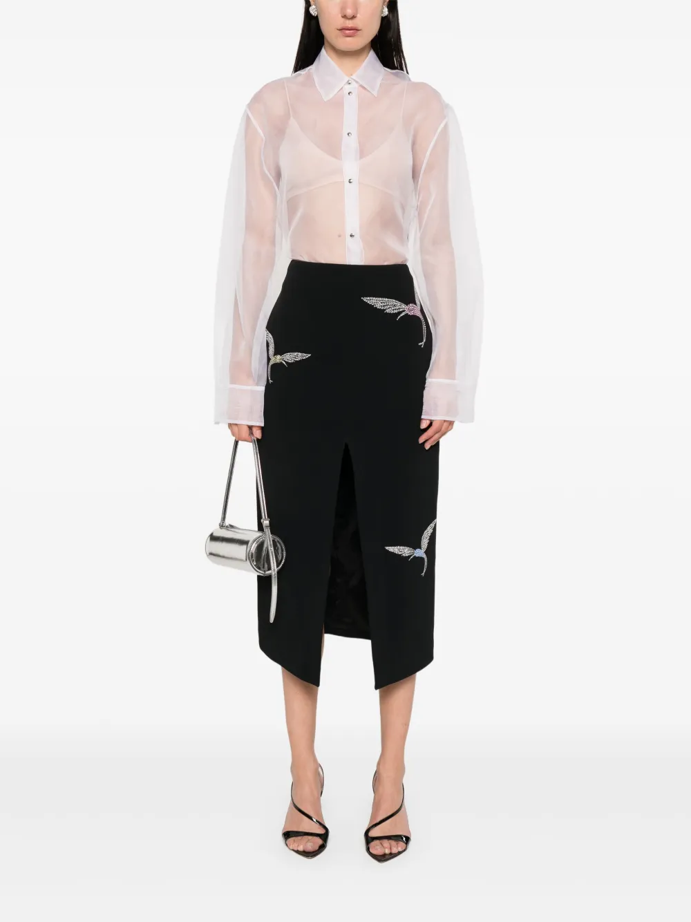 David Koma Organza blouse - Wit