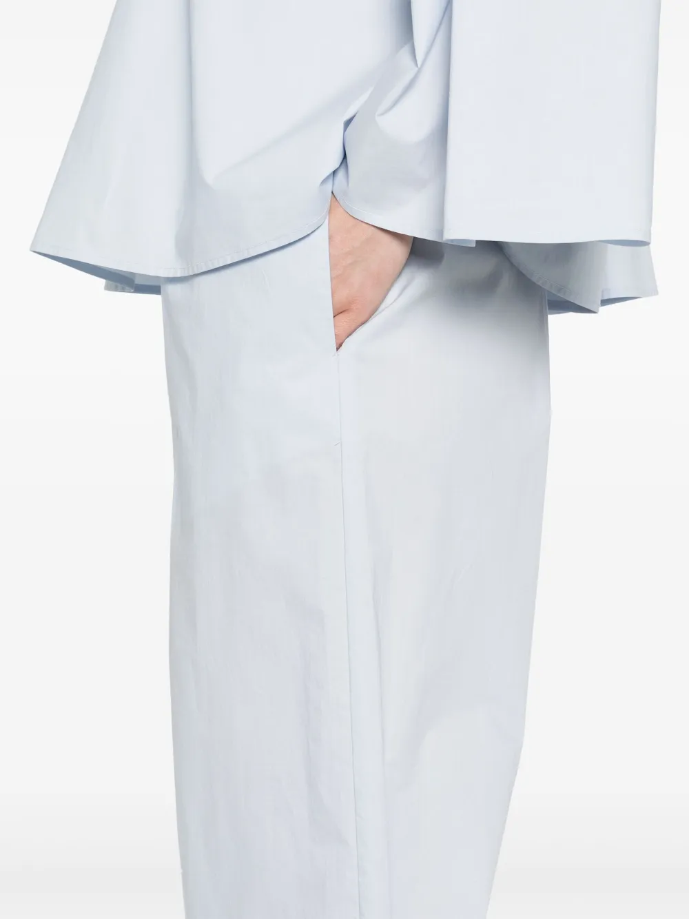 Shop Forte Forte Poplin Trousers In Blue