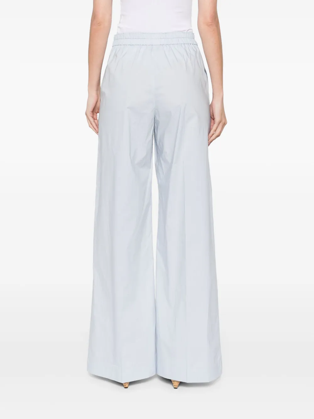 Shop Forte Forte Poplin Trousers In Blue
