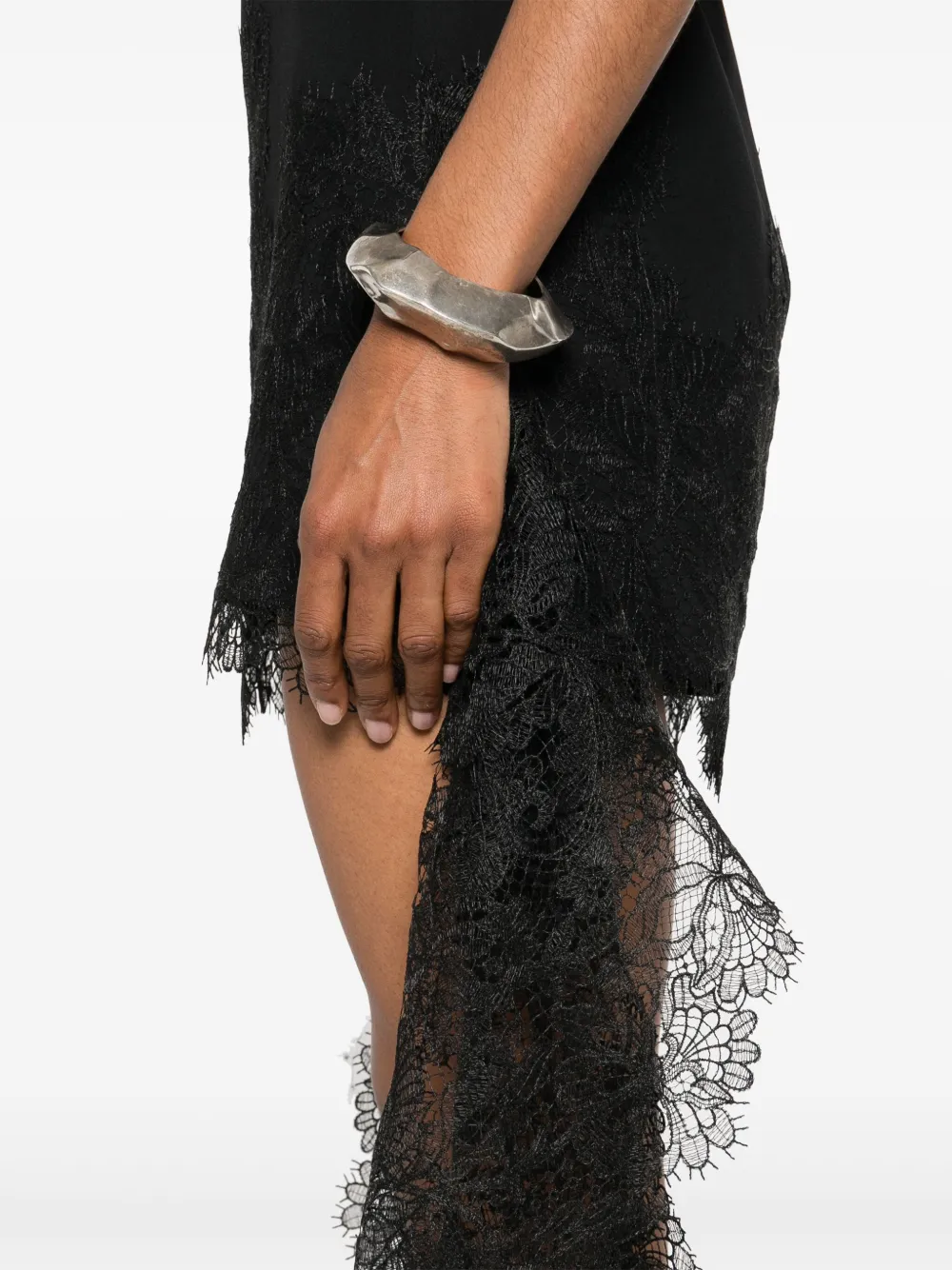 DAVID KOMA LACE HEM MINI SKIRT
