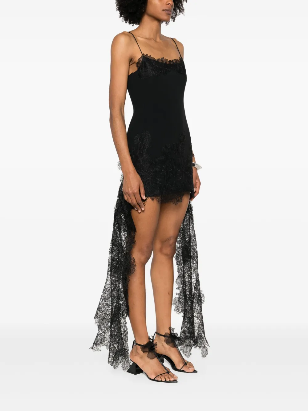 DAVID KOMA LACE HEM MINI SKIRT