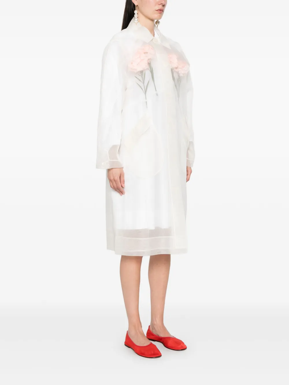 Shop Simone Rocha Stuffed Carnation Coat In Neutrals