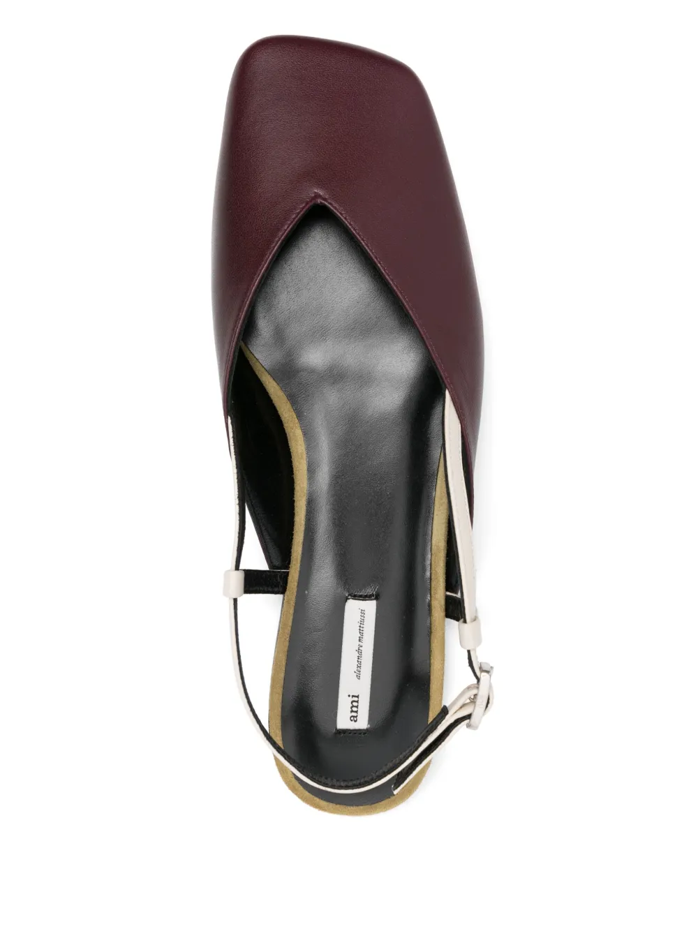 AMI Paris leather slingback ballet flats Red