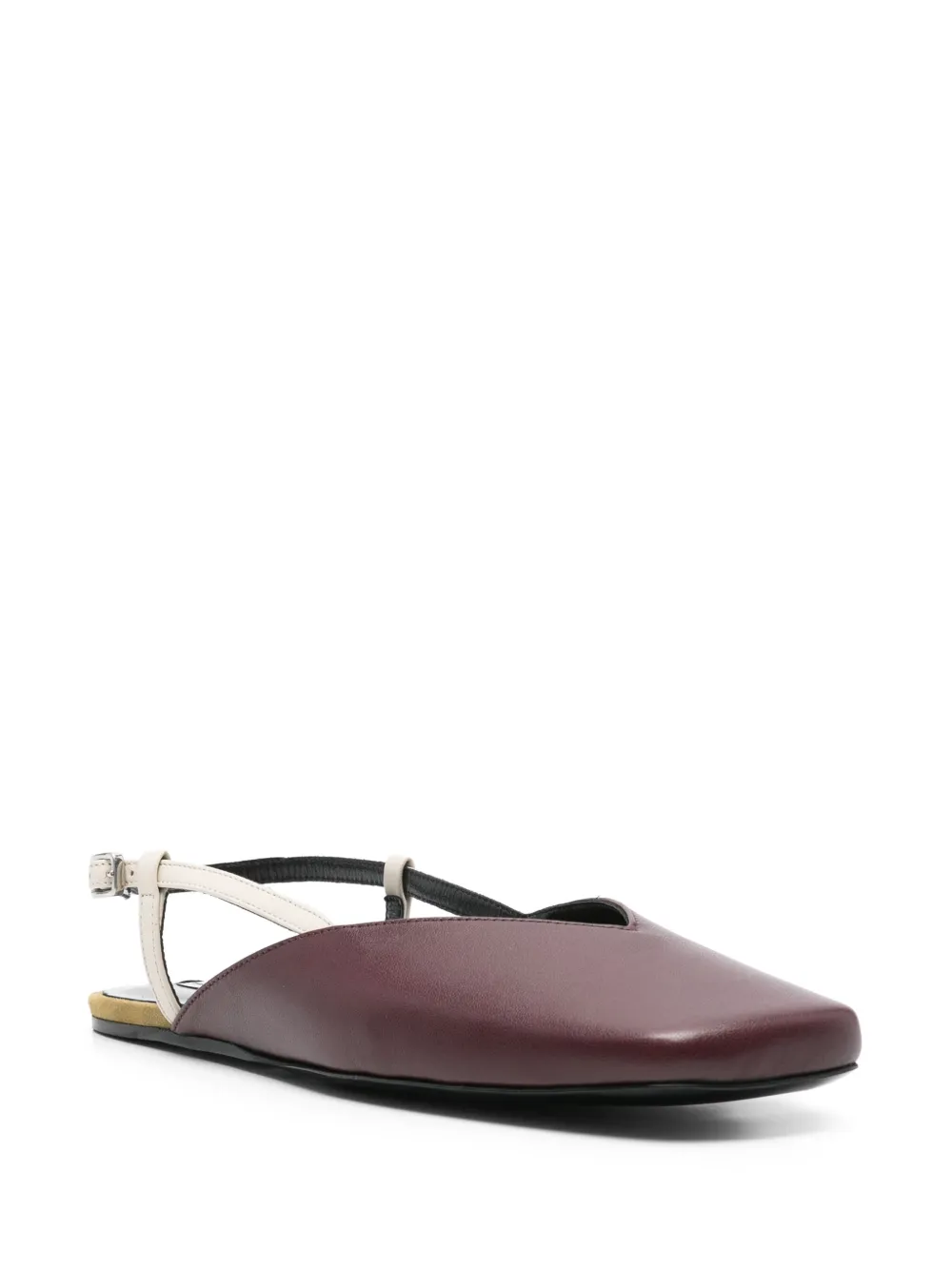 AMI Paris Leren slingback ballerina's - Rood