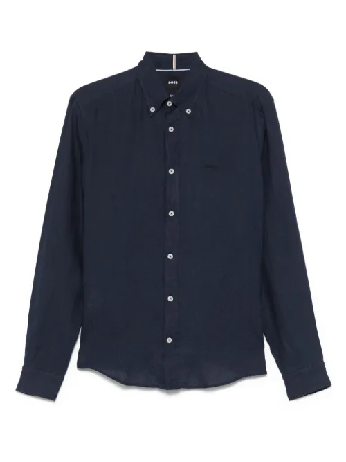 BOSS chemise en lin - Bleu - BOSS - Modalova
