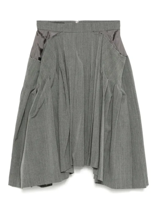 pushBUTTON Square Pleated Skirt | Grey | FARFETCH