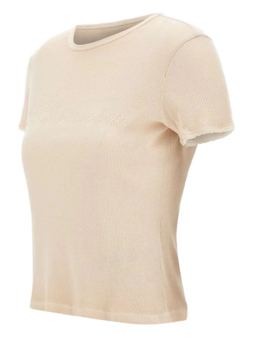 Blumarine T-shirt met kristallen logo Roze