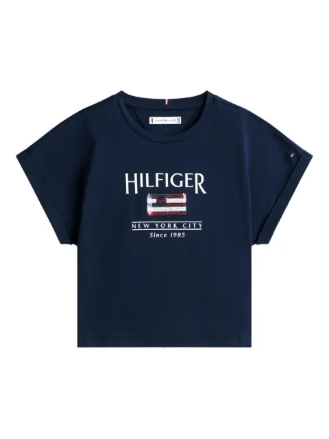Tommy Hilfiger Junior playera con logo estampado