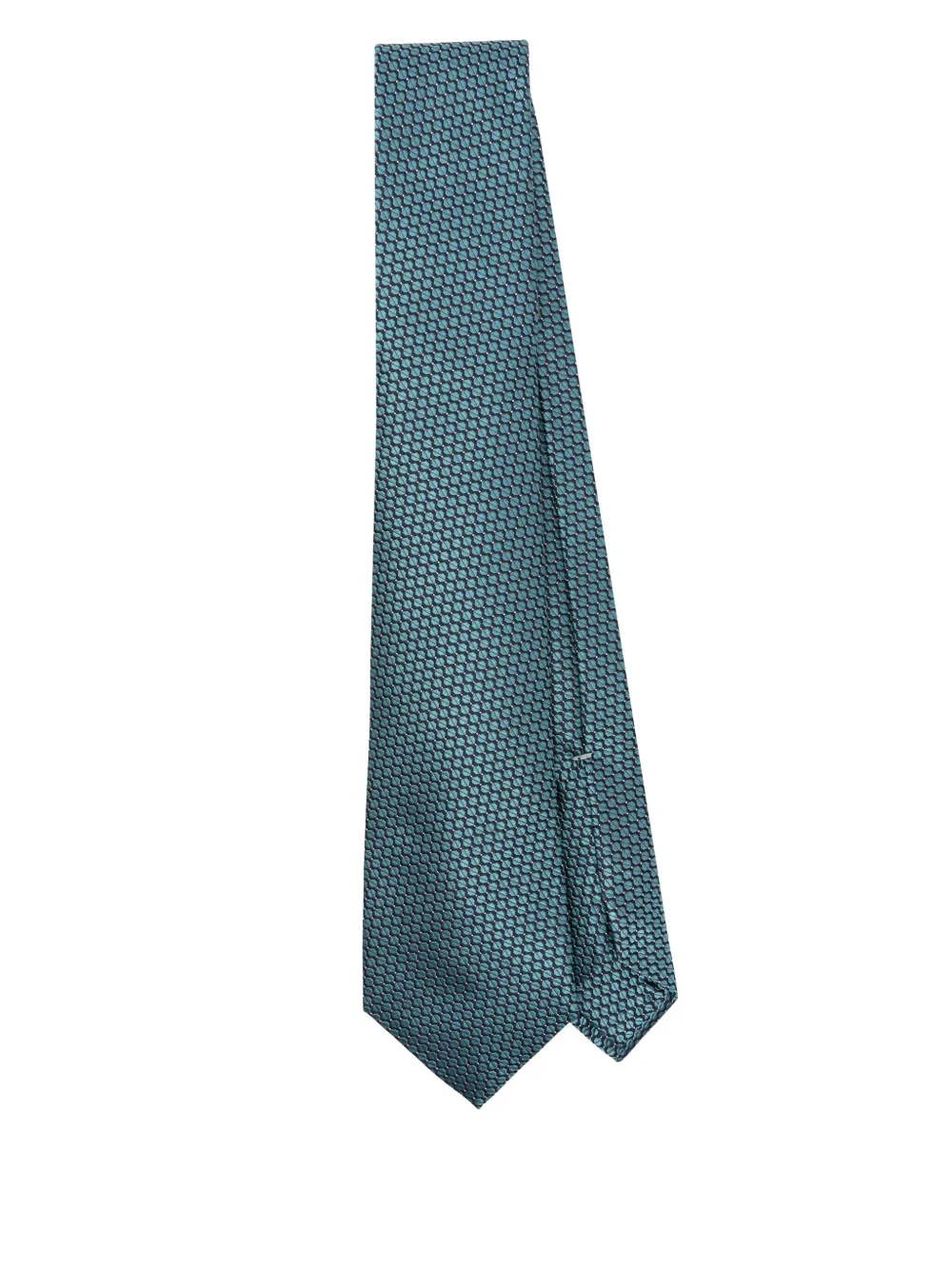 Canali Zijden stropdas met jacquard-patroon Blauw