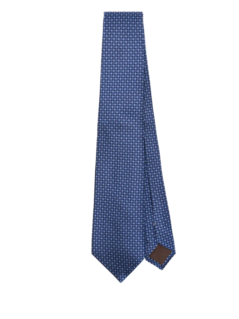 Canali Zijden stropdas met jacquard-patroon Blauw