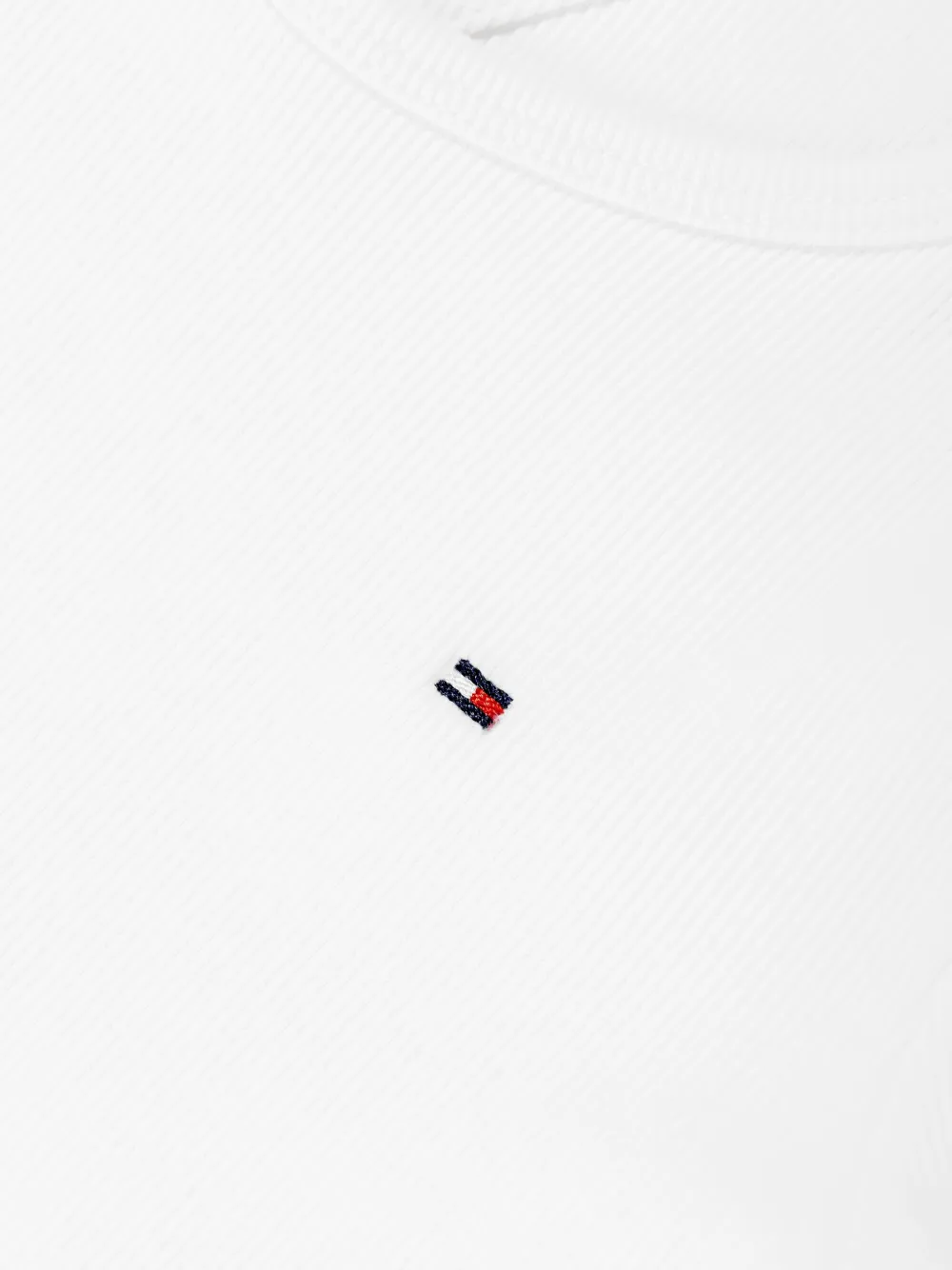 Shop Tommy Hilfiger Junior Fine-ribbed T-shirt In White