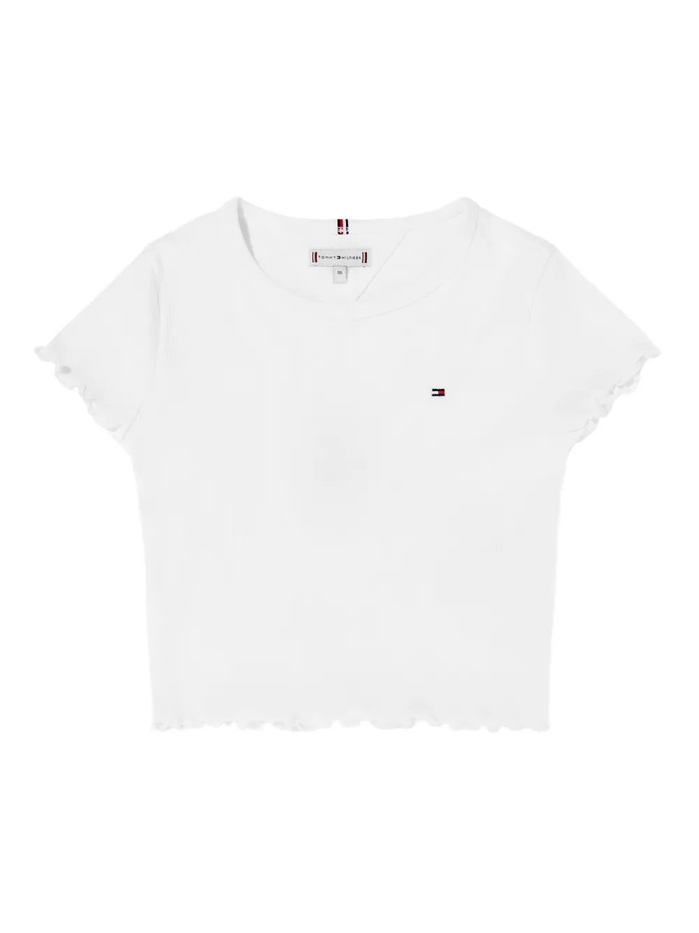Tommy Hilfiger Junior playera de canalé fino | blanco | Image 1