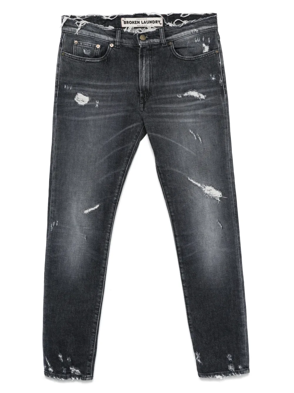 BROKEN LAUNDRY ripped-detailing jeans | Black | Image 1