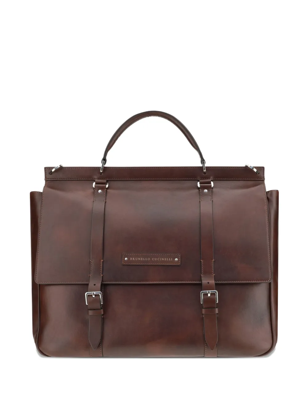 Brunello Cucinelli レザーボストンバッグ - ブラウン Brunello Cucinelli レザーボストンバッグ - ブラウン