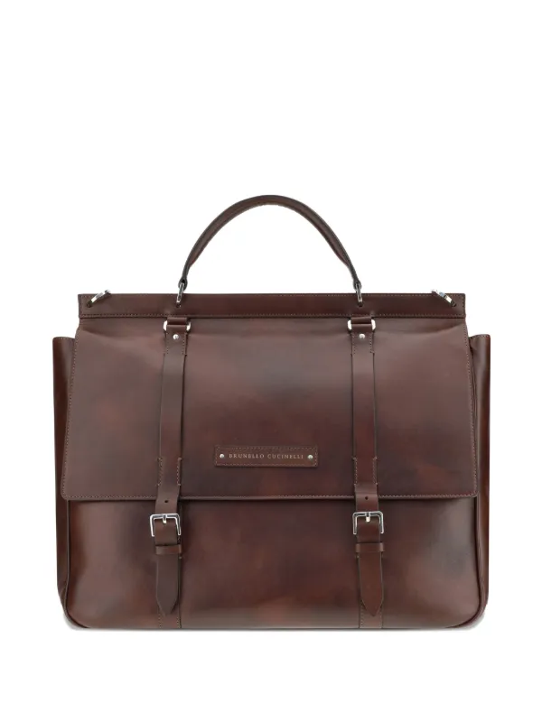 Brunello Cucinelli レザー ビジネスバッグ | ブラウン | FARFETCH JP