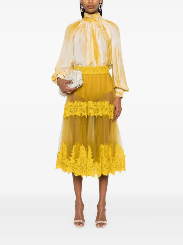 Midi Yellow Tulle Skirt Yellow Skirt Women Yellow Tull Skirt