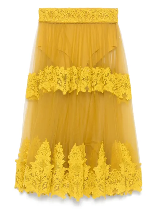 Jupe en tulle à coupe mi-longue - Elisabetta Franchi - Modalova