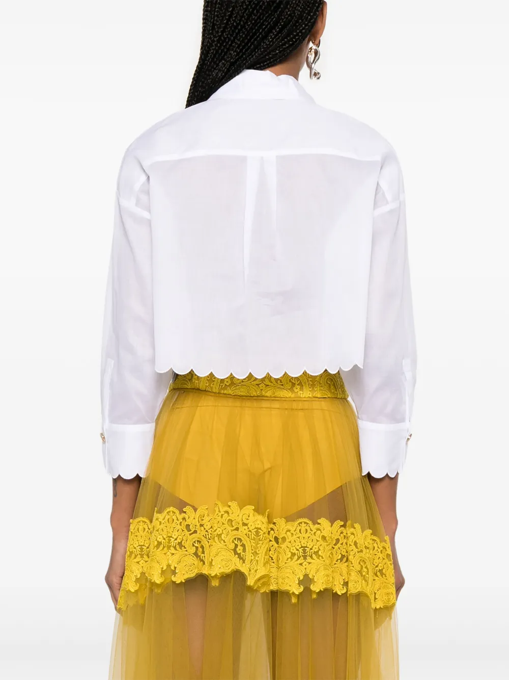 Elisabetta Franchi Shirt met geborduurd logo Wit