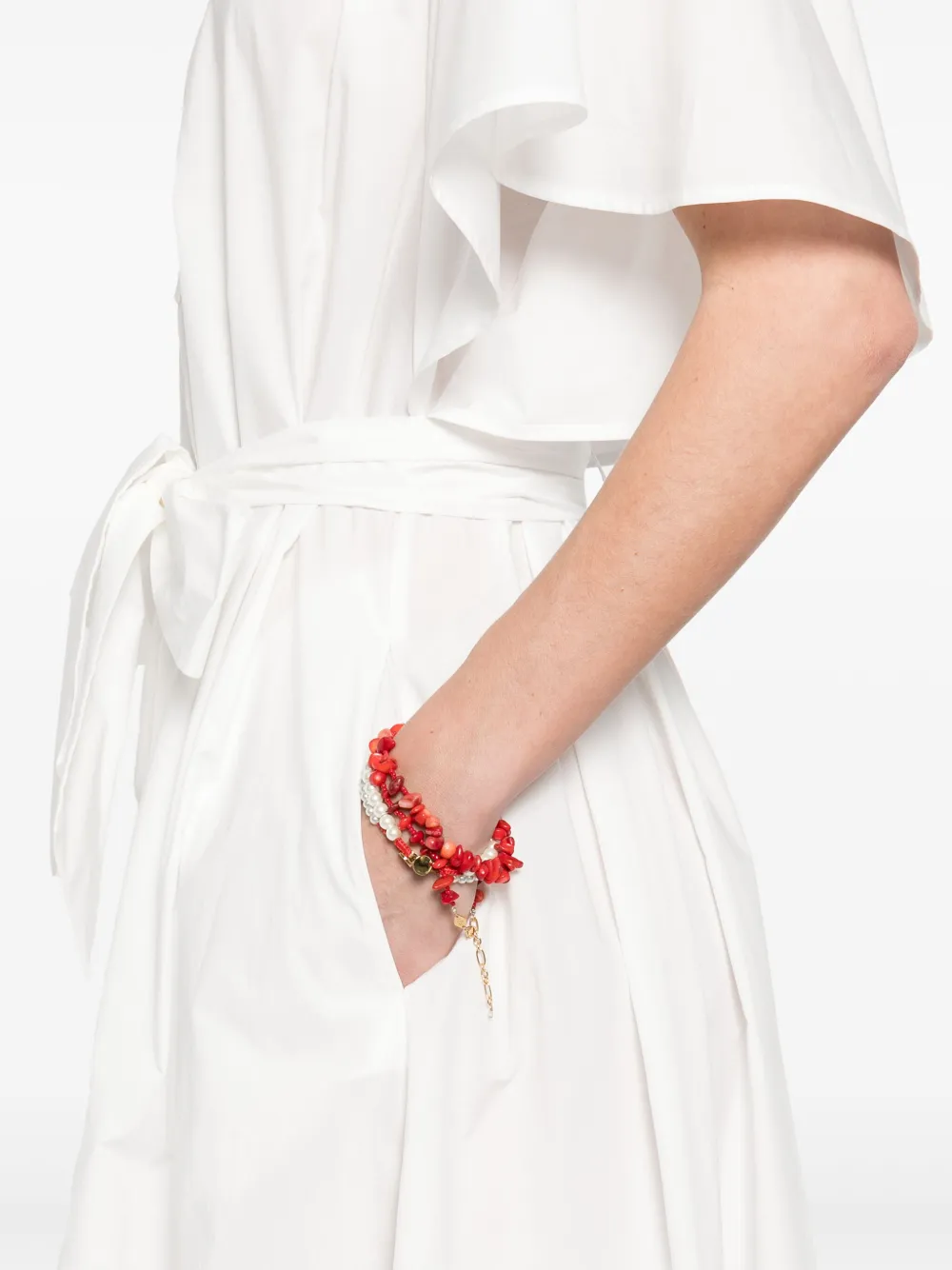 Forte Popeline maxi-jurk Wit