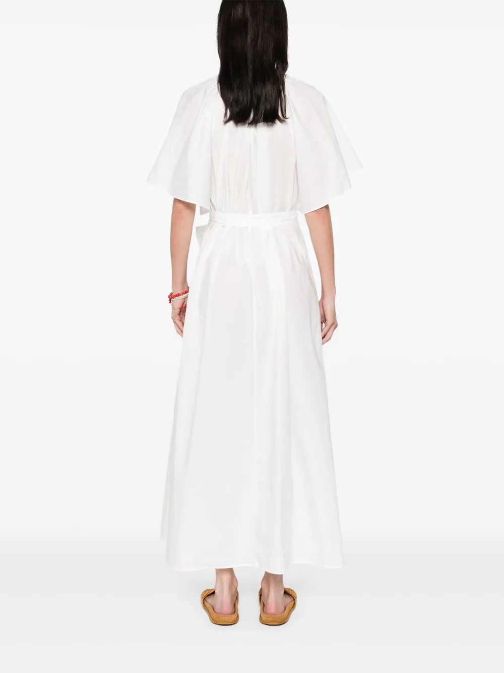 Forte Popeline maxi-jurk Wit
