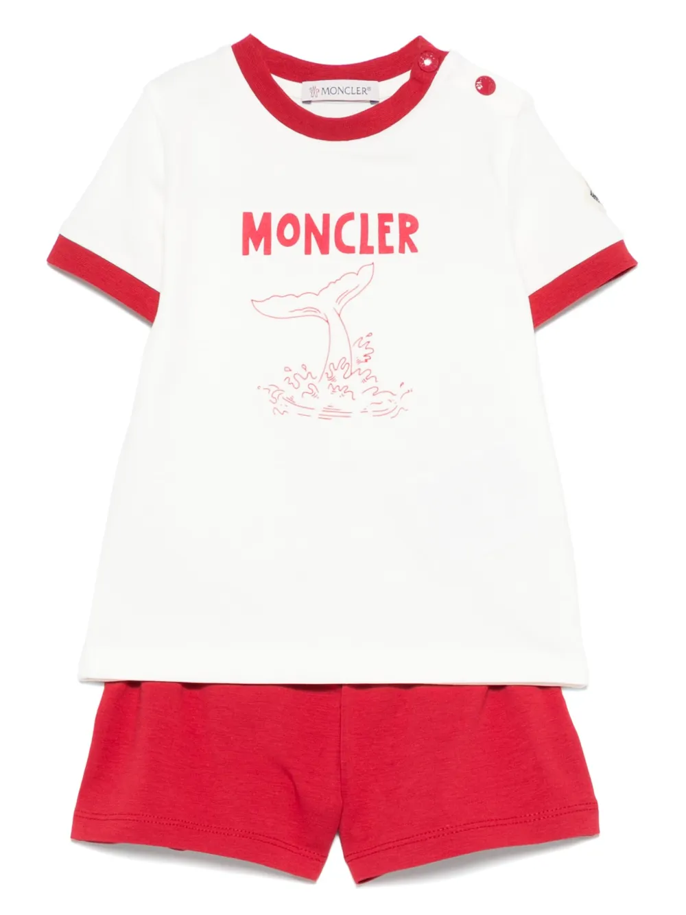 Moncler Enfant Shorts set met logoprint Rood