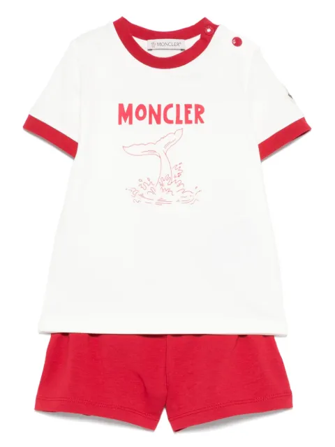 Moncler Enfant set de shorts con logo estampado