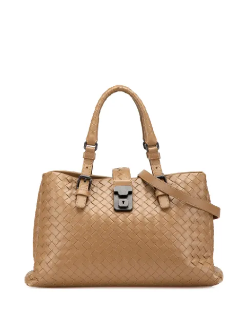 Bottega Veneta Pre-Owned شنطة 'روما' صغيرة جلد لين بحمالة كتف وتصميم إنترشياتو 2012-2024
