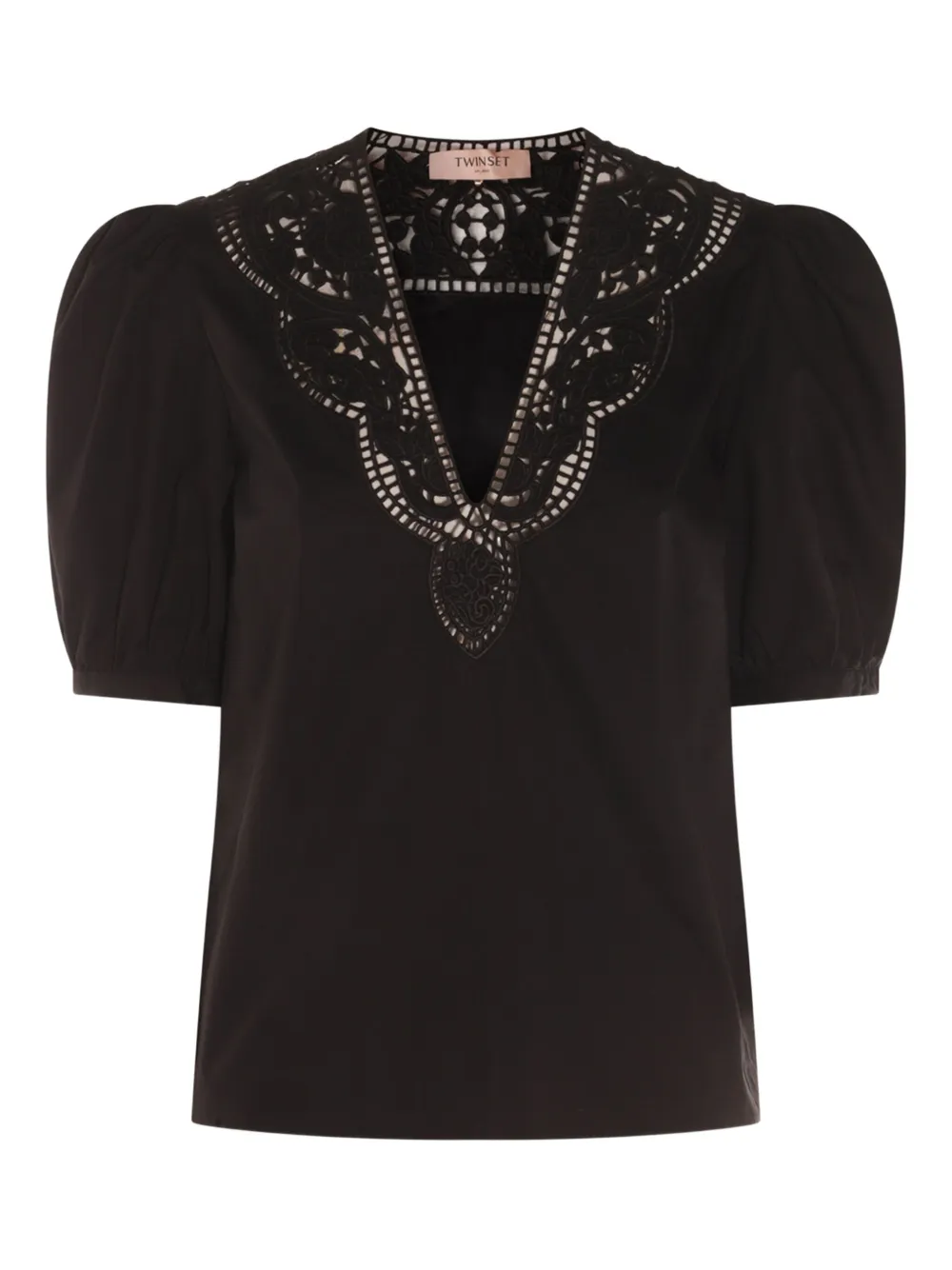 TWINSET Top met pofmouwen Zwart