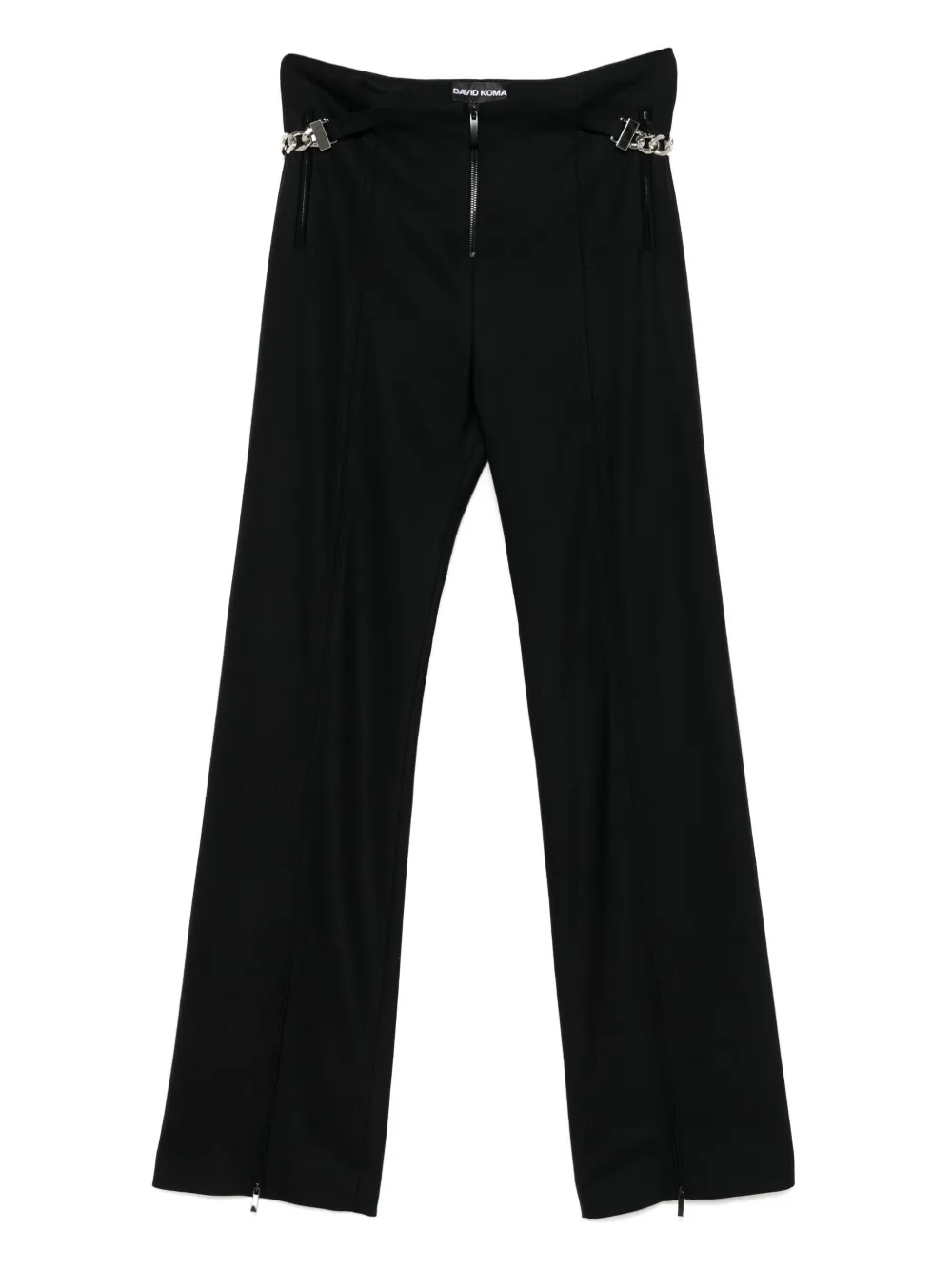 David Koma chain link-detail trousers | Black | Image 1