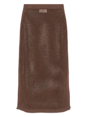 スカート MC2 Saint Barth DARLINE - Crochet midi skirt MC2 Saint Barth Cheyenne stretch fabric skirt for women