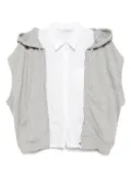 pushBUTTON shirt layered hoodie - Grey