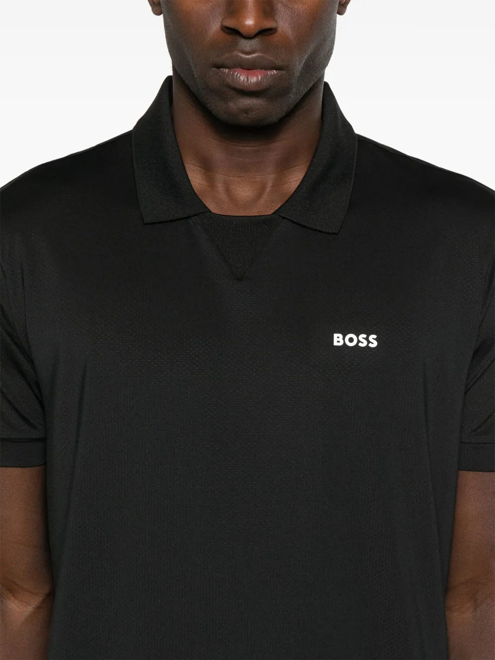 Shop Hugo Boss Rubberised-logo T-shirt In Black