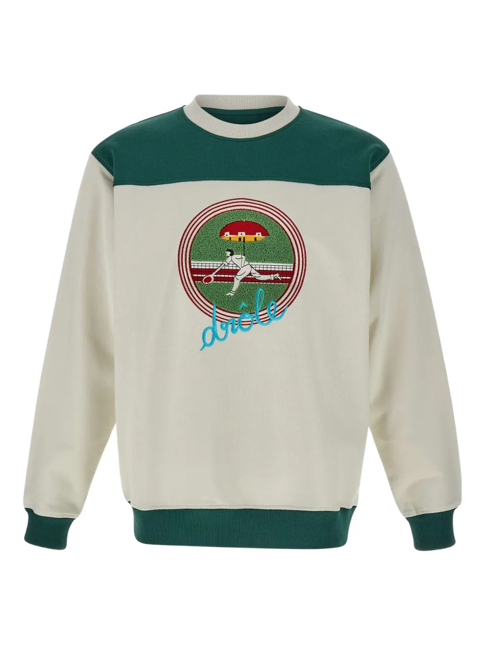 Drôle De Monsieur Sweater met geborduurd logo Wit