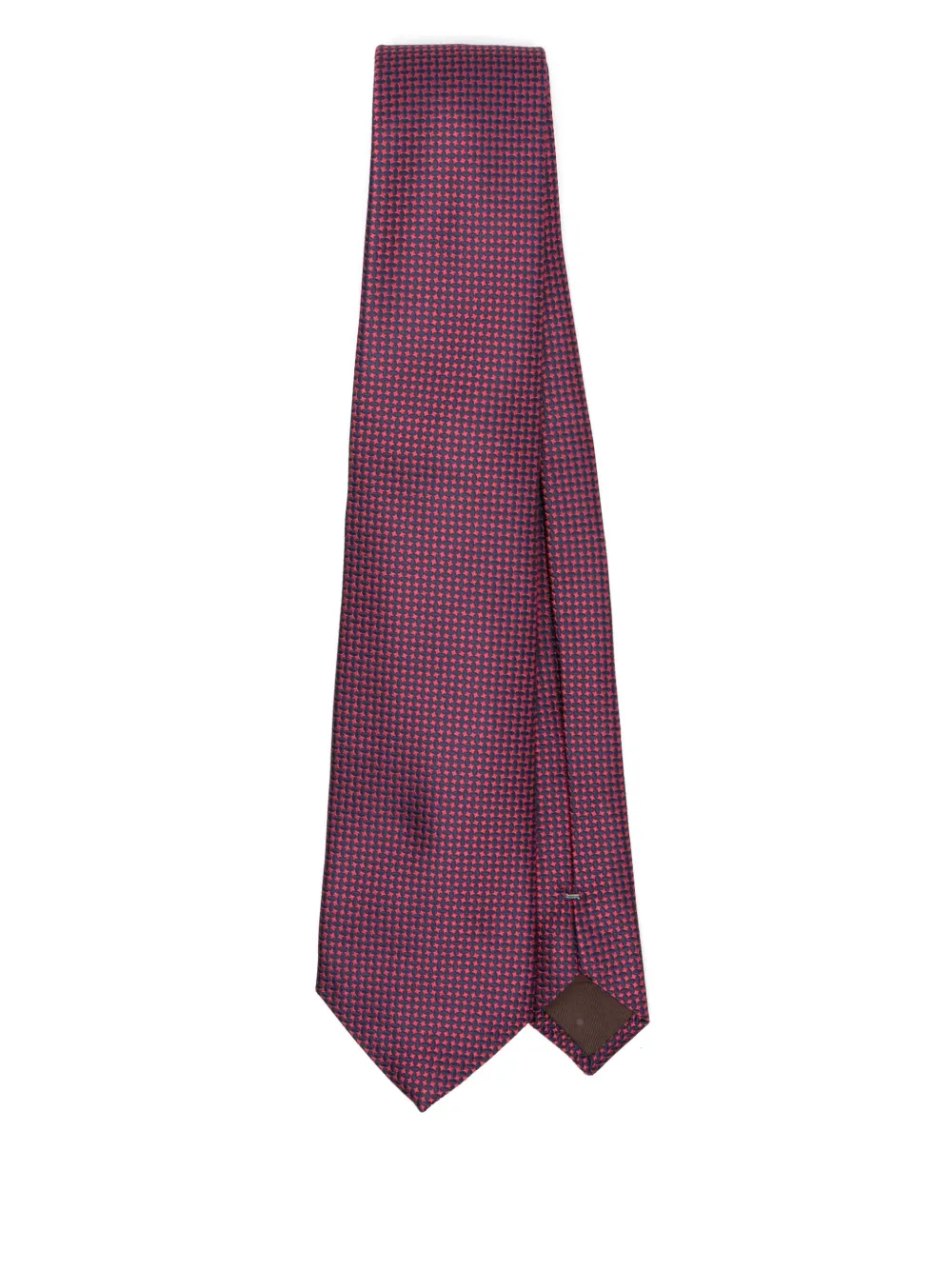 Canali Zijden stropdas met jacquard-patroon Blauw